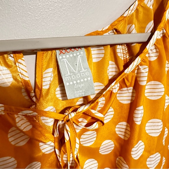 Anthropologie Modbe Yellow Polka Dot Blouse Size Large - Picture 2 of 4
